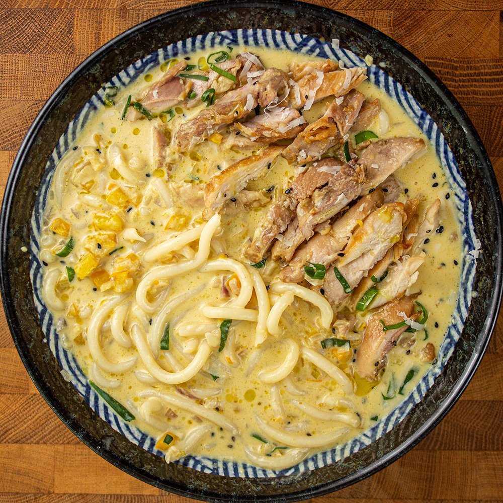 yellow curry udon noodles