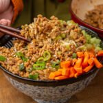 Korean Beef Rice Bowl with Carrot and Cucumber